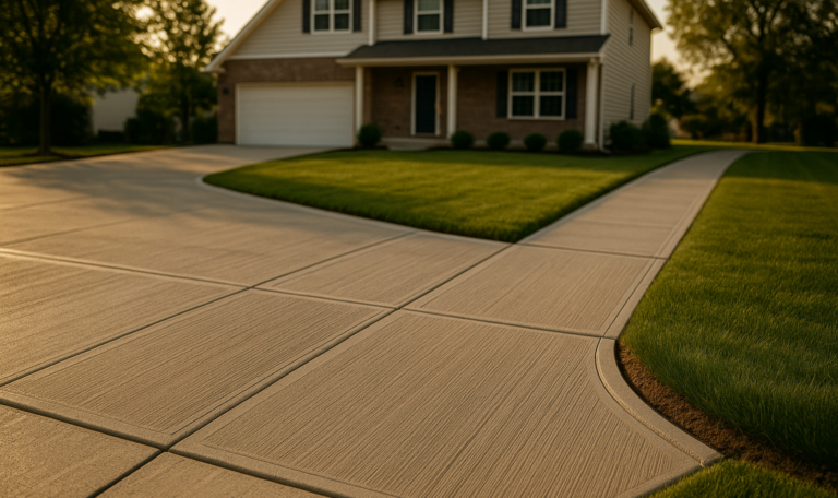 Concrete driveway pour in Central Ohio